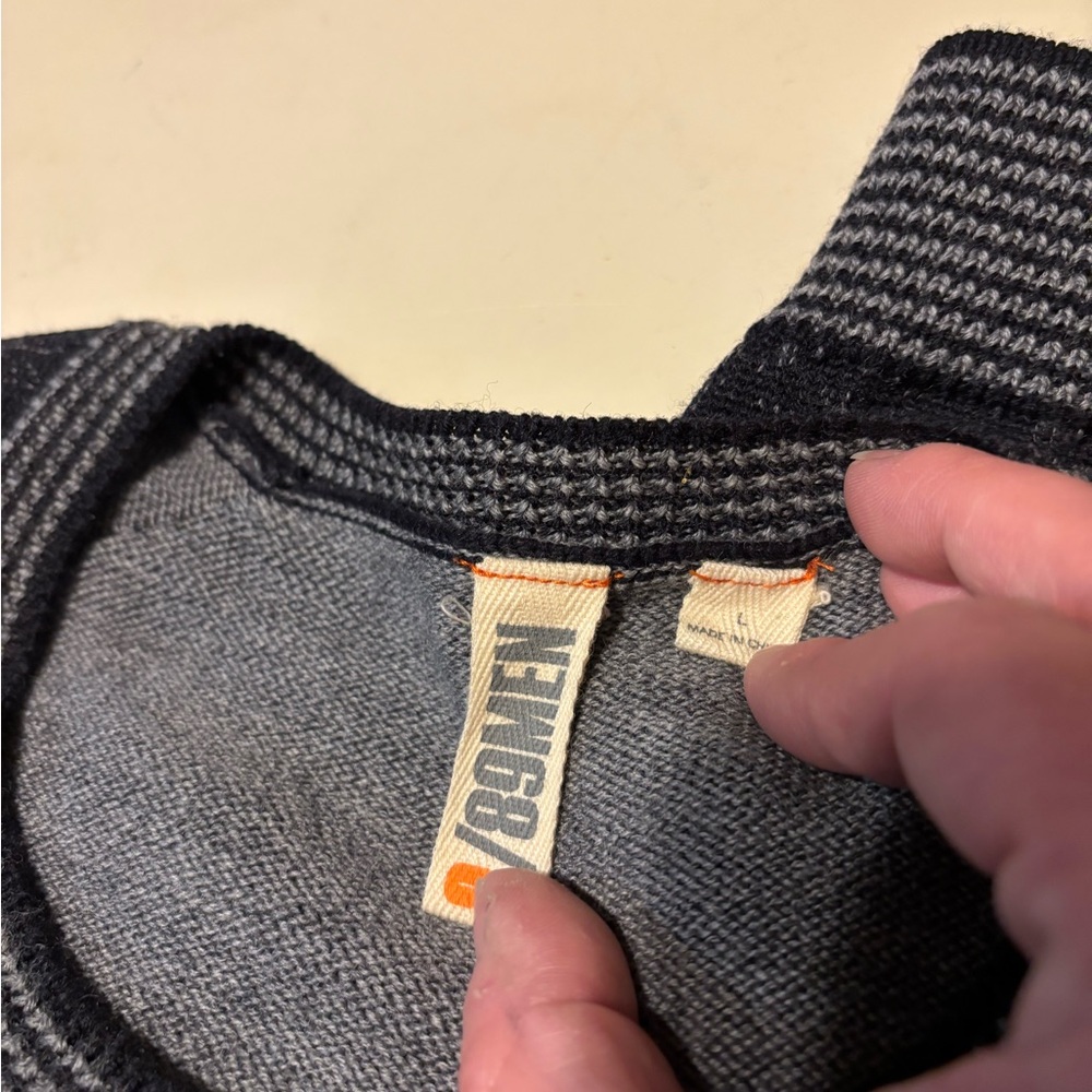 Gray Striped Men's Sweater